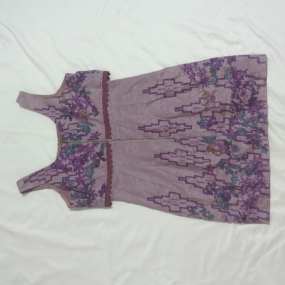 Free People Sleeveless Floral Mini Dress, Color Pearl Gray Size XS - Picture 2 of 14